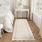 Garvee Scalloped Bow Runner Rug 2x6 Washable Kitchen Runner Rug Non-Slip - Image 3