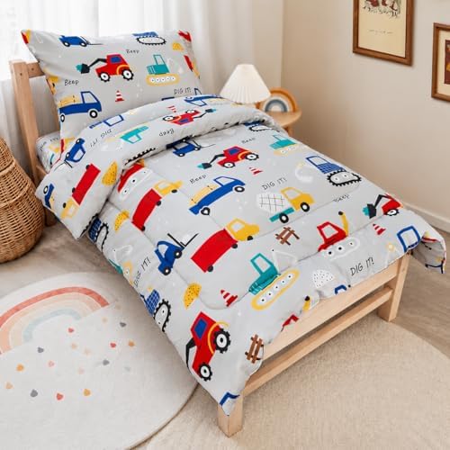 TinyPalsa 4-Piece Toddler Bedding Set, Toddler Bed Comforter Set by TinyPalsa
