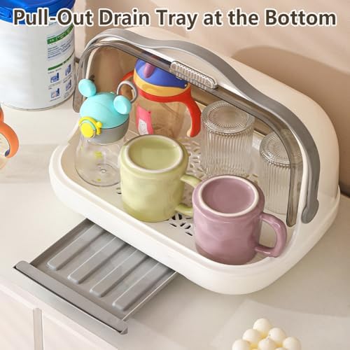 Baby Bottle Drying Rack with Cover, Portable Baby Bottle Storage Organizer - Image 4