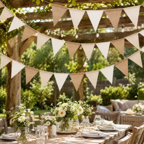 G2PLUS Pre-Strung Triangle Pennant Banner Decorative Flag Garland 60PCS - Image 6