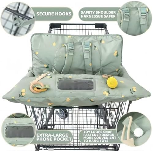 Shopping Cart Cover for Baby 2 in 1 High Chair Covers for Restaurant - Image 3