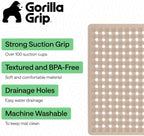 GORILLA GRIP Square Shower Stall Mat, Bathtub Floor Mat, 21x21 Beige - Image 2