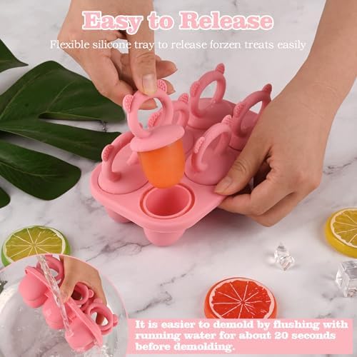 Popsicle Mold Baby Food Storage Container Food Freezing Tray Pink - Image 4