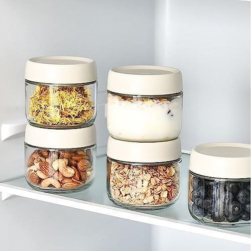 Glass Jar with Scew Lid, Overnight Oats Jars, Condiment Salad Dressing Sauce - Image 5
