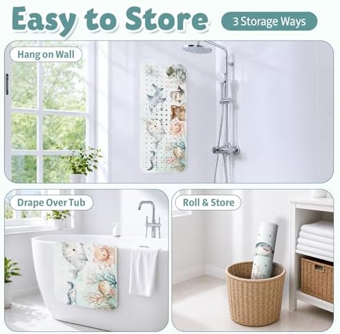 XIYUNTE Bath Mat for Tub Non Slip Bathtub Mat Non Slip 40x16 Baby Bath Mat - Image 6