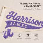 Personalized Baby Name Sign for Nursery Decor, Canvas Name Pennant Flag - Image 3