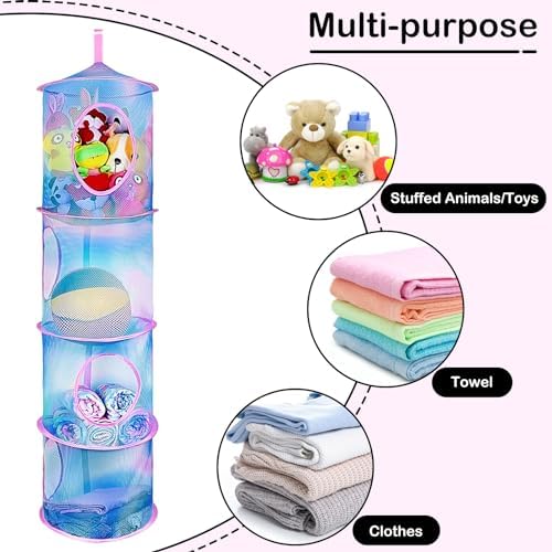 Basumee Hanging Stuffed Animals Storage, 2 Pack Mesh Plush Storage - Image 4