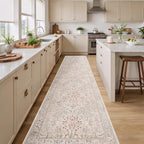 Floral Animal Cream 2x10 Long Hallway Runner Rug, Washable Non Slip Ultra Thin - Image 3