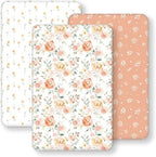 Baby Bedside Bassinet Sheets Fitted Girl, 33”x20” Compatible by FIEMOL
