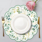 50PCS Watercolor Eucalyptus Paper Placemats Disposable Placemats - Image 4