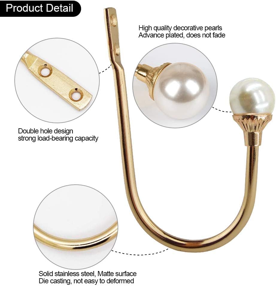 COCIVIVRE 2 Pack Curtain Holdbacks Wall Mounted Curtain Tiebacks Hooks Plastic - Image 3