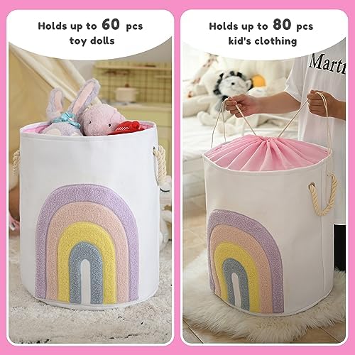 Pink Baby Hamper, XL Canvas 58L Laundry Basket - Image 2