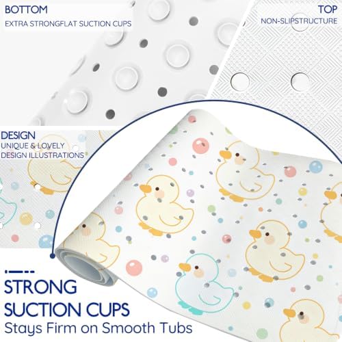 Kids Bathtub Mat Non Slip, 40 x 16 Inch Tub Mat - Image 3