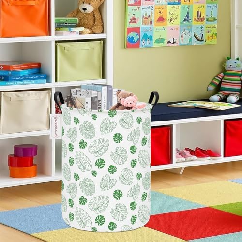 QUEENLALA Large Foldable Round Storage Basket Laundry Hamper - Image 5