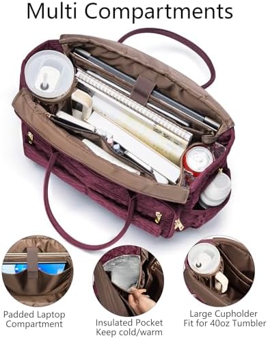 Bagstellar Teacher Tote Bag for Women, 15.6" Laptop Work Tote Computer Bag - Image 3