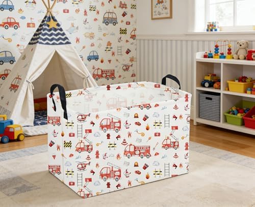 Sanjiaofeng Rectangular Fire Engine Storage Basket, Kids Toy Storage Bin - Image 2