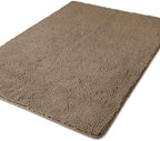 Yeaban Chenille Taupe Bathroom Rug 40"x60", Non-Slip Rubber Backing by Yeaban