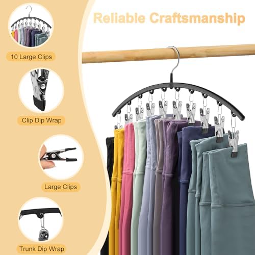 Volnamal Legging Organizer for Closet, 2 Pack Metal Yoga Pants Hangers w/10 - Image 6