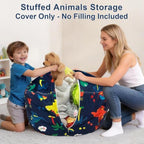 Lukeight Dinosaur Stuffed Animal Storage Bean Bag Chair Cover - Image 4