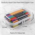 4 Pack Clear Hard Shell Zipper Case, Small Diaper Bag Organizer Pouches - Image 2
