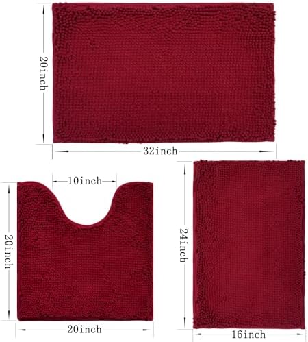 Bathroom Rugs Sets 3 Piece Non Slip, Bath Rugs - Image 3
