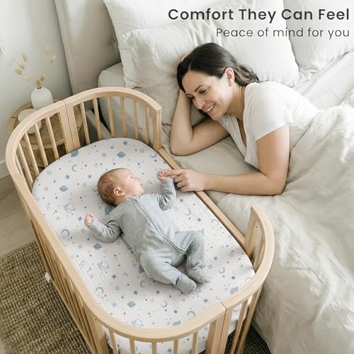 Konssy Muslin Bassinet Sheets for Baby Boys and Girls, 2 Pack - Image 2