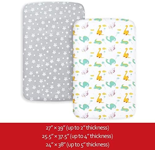 Pack and Play Sheets, Mini Crib Sheets, Stretchy Playard Fitted Sheet - Image 6