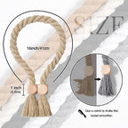 NICEEC 2 Pack Wooden Cube Magnetic Curtain Tiebacks Boho Home Decor Drape Tie - Image 4