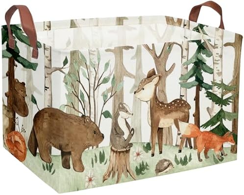 Sanjiaofeng Rectangular Kids Basket Animal Storage Bins, Woodland Storage by Sanjiaofen