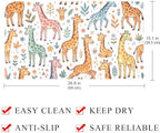 Bathtub Mat Non Slip 26.8x15.1 Inch, Cartoon Giraff Shower Mat - Image 4