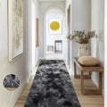 Ophanie Tie-Dyed Black & Grey Area Rugs 2x6 by Ophanie