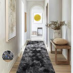 Ophanie Tie-Dyed Black & Grey Area Rugs 2x6 by Ophanie