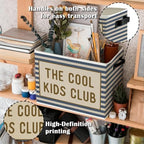 Blue Striped Kids Storage Bins Box - Image 5