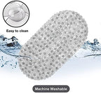 WELTRXE Pebbles Bathtub Mat Non Slip Oval Shower Mat - Image 3