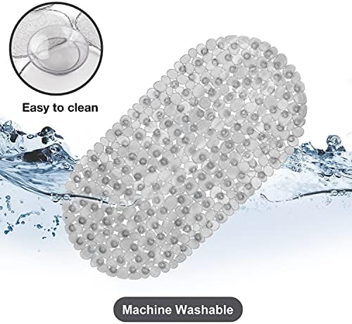 WELTRXE Pebbles Bathtub Mat Non Slip Oval Shower Mat - Image 3