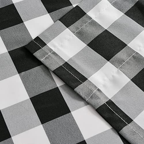 Hiasan Black and White Buffalo Plaid Curtains Valances, 52W x 18L, 1 Panel - Image 5