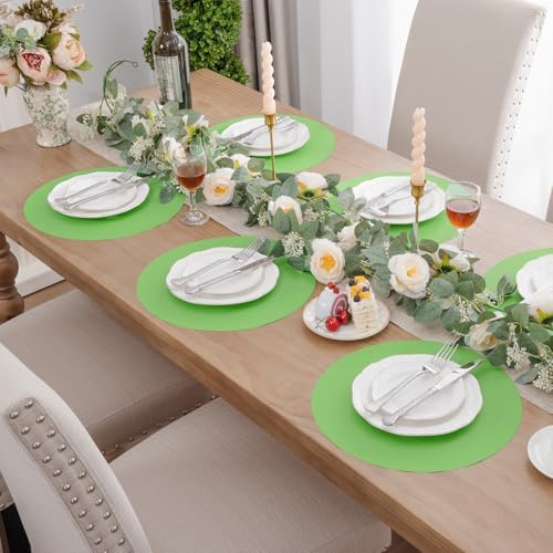 SHACOS 100 pcs Round Paper Placemats Disposable 13 inch Colored Paper Place Mats - Image 3