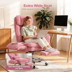 Office Chair with Flip Armrests & Foot Rest, Criss Cross Legged Home Office - Image 6