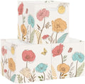 11.8" Wild Flower Storage Cube Organizer Set 3Pcs Clothes Storage Basket Bin by HUUMONSS