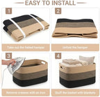 108L Extra Large Rectangle Laundry Hamper, Jute/Black - Image 7