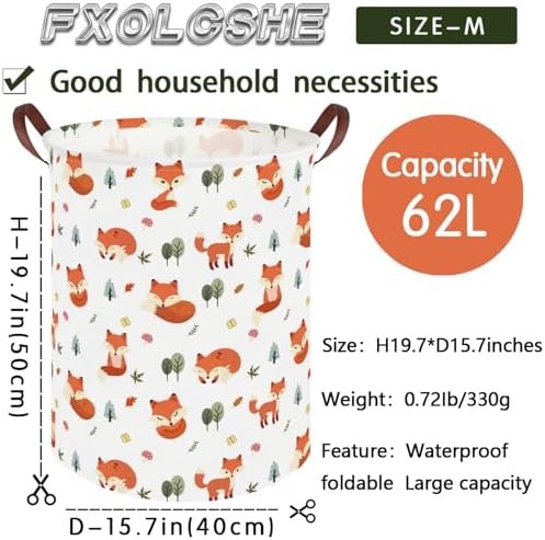 Fox hamper, Waterproof foldable kids laundry basket, Toy basket, Clothes - Image 7