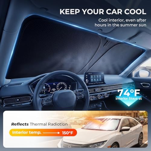 DooGooCoo Windshield Sun Shade for Honda Accord 2023-2025 2026 Sunshade for Car - Image 3