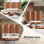 JOSTYLE 6 Panel Folding Privacy Screen 6ft Bamboo Freestanding Room Divider - Image 7