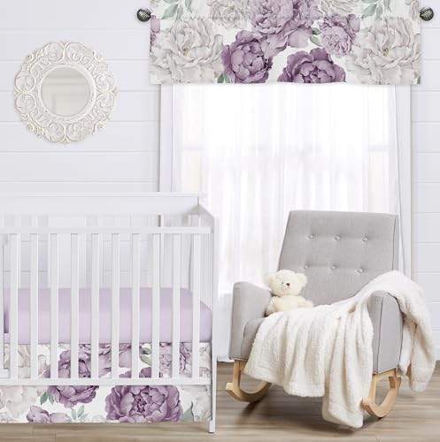 Sweet Jojo Designs Lavender Purple Boho Shabby Chic Floral Girl Window Valance - Image 3
