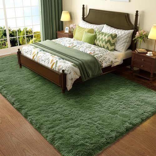 Ophanie Gray Green Rug Grass Area Rugs by Ophanie
