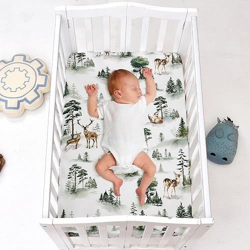 PHF 3 Pack Soft Mini Crib Sheets, Woodland Silky Pack N Play Sheets - Image 2