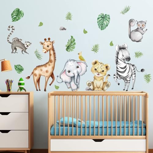 Watercolor Jungle Animal Decals - Image 4