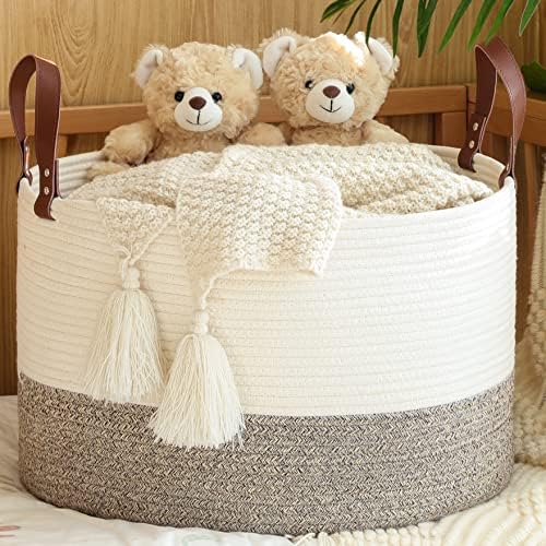 KAKAMAY Large Blanket Basket, Woven Baskets by KAKAMAY