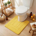 GRANNY SAYS Yellow U Shaped Toilet Rug 20" x 24", Non-Slip Bath Mat by GRANNYSAYS