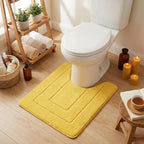 GRANNY SAYS Yellow U Shaped Toilet Rug 20" x 24", Non-Slip Bath Mat by GRANNYSAYS